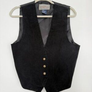 Vintage 100% Genuine Leather Western Vest Roughwear Blues Size M 90s Classic